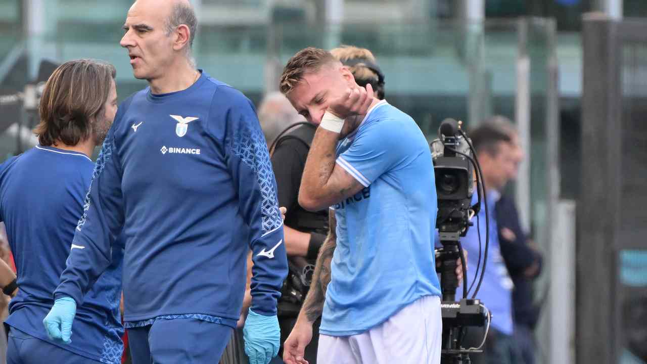 Lazio-Udinese, Immobile uscito per infortunio.