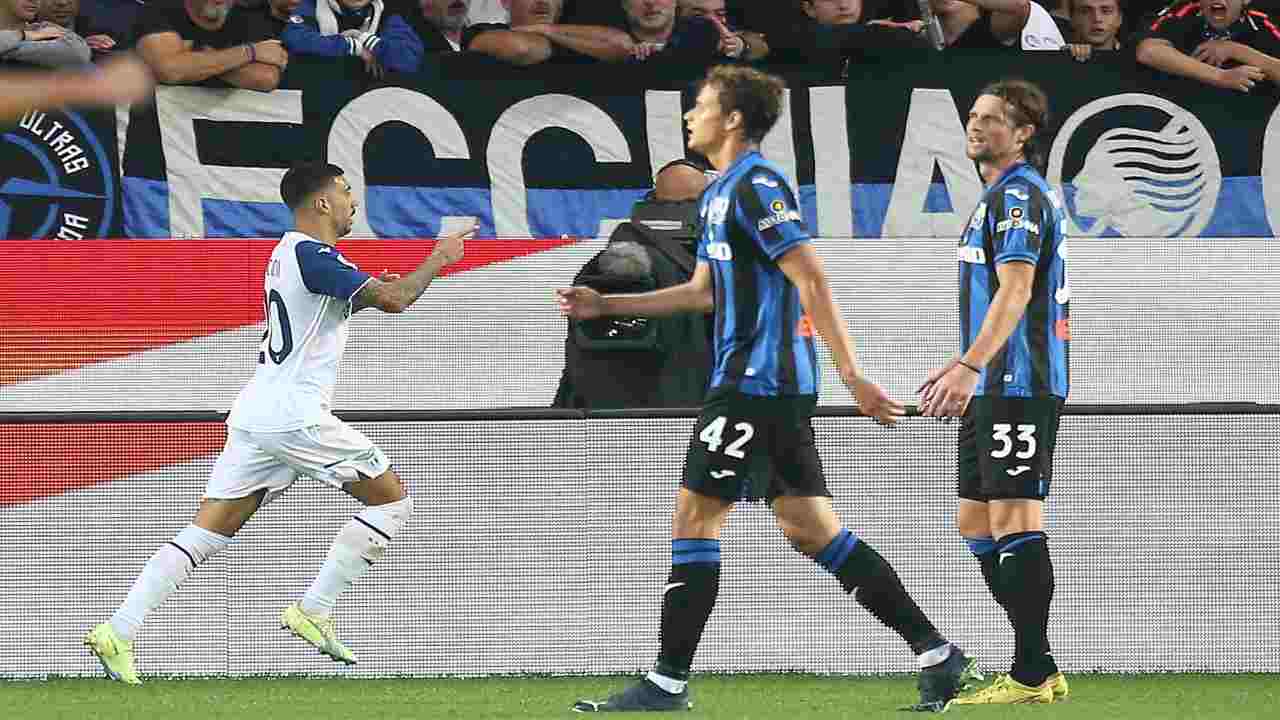 Mattia Zaccagni in goal contro l'Atalanta