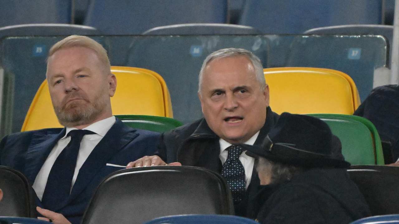 Lotito e Tare in tribuna all'Olimpico