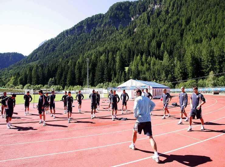 La Lazio in ritiro nel 2007 a Santa Cristina 