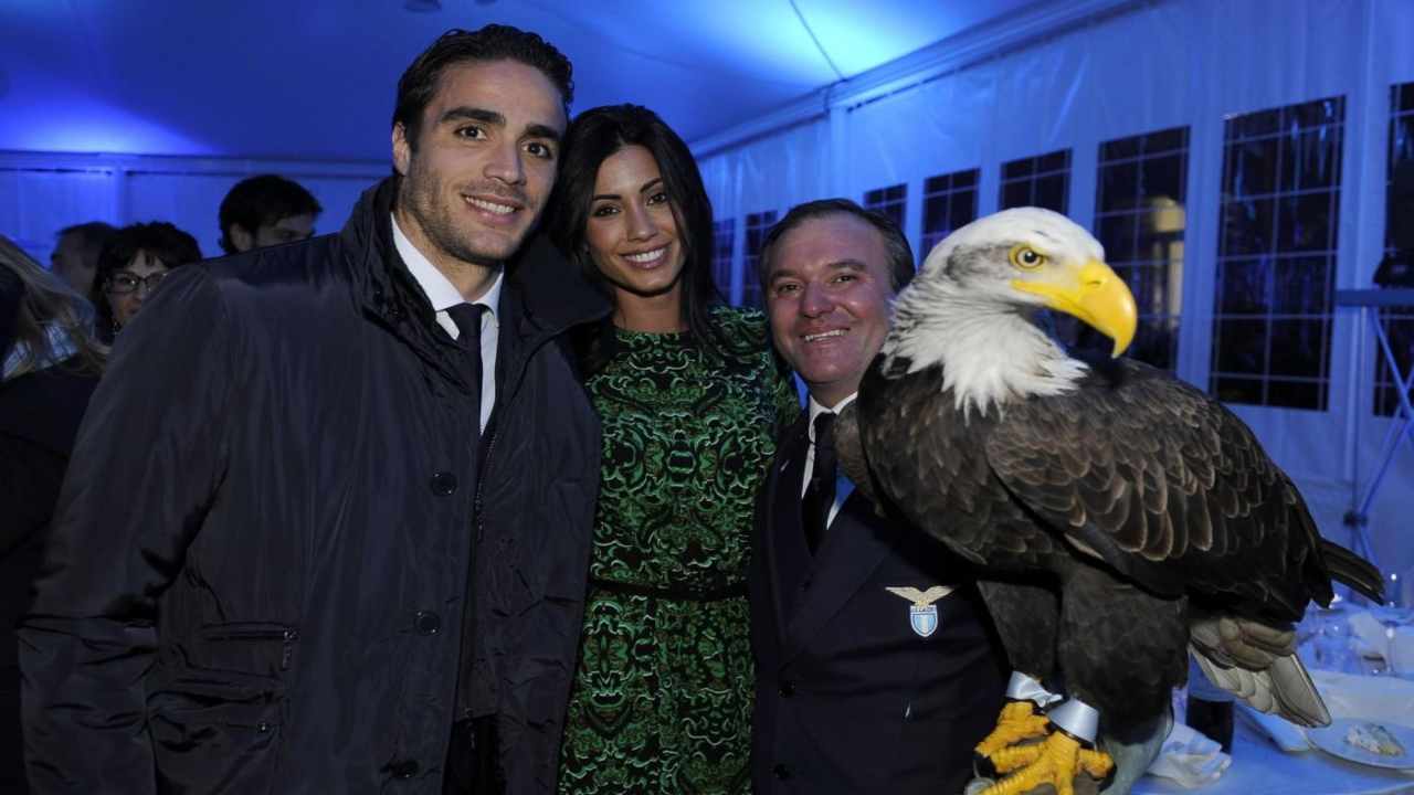 Alessandro Matri e Federica Nargi con l'aquila Olympia