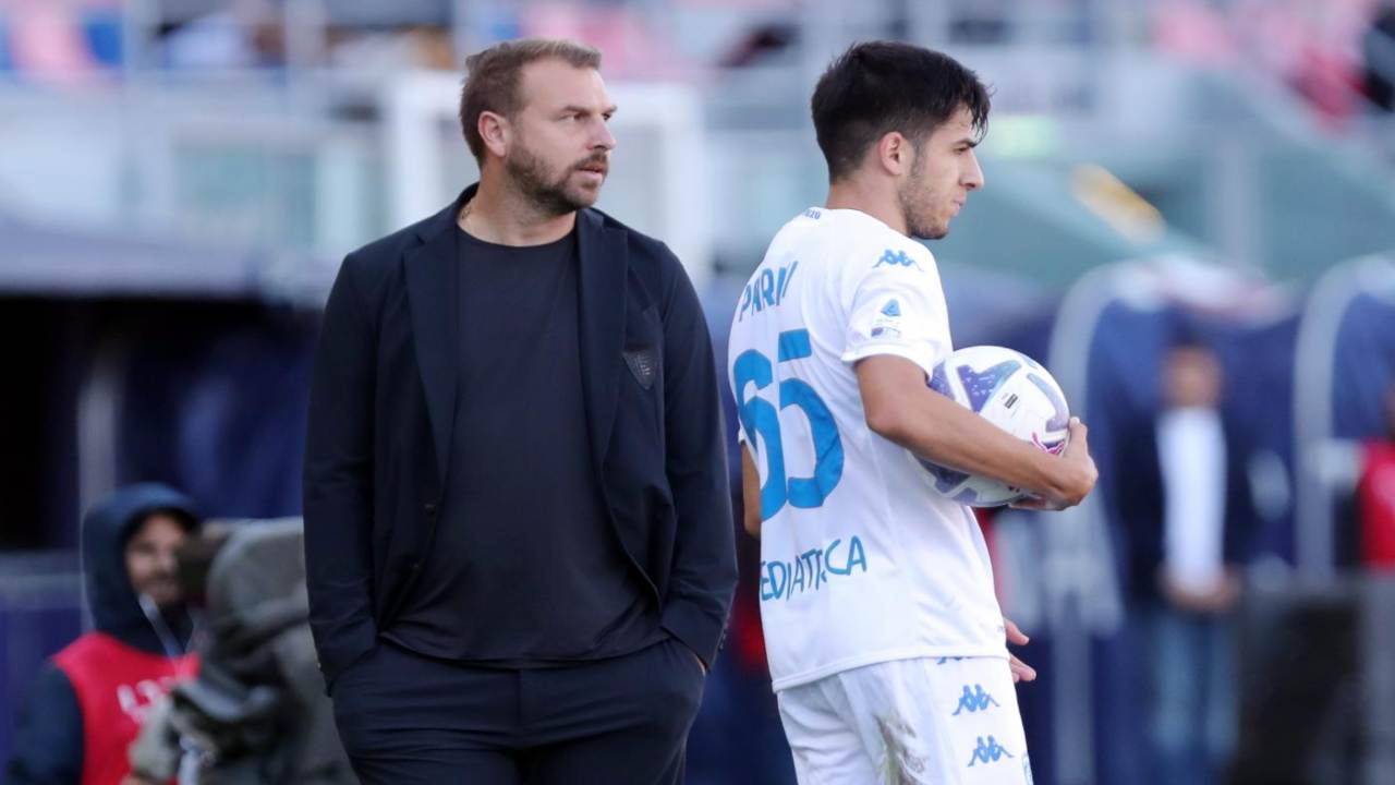 Fabiano Parisi insieme al tecnico dell'Empoli Paolo Zanetti