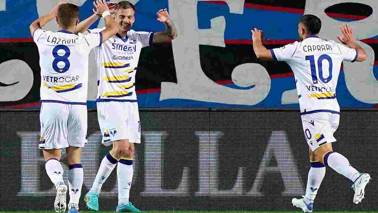 Ilic festeggia un gol dell'Hellas Verona