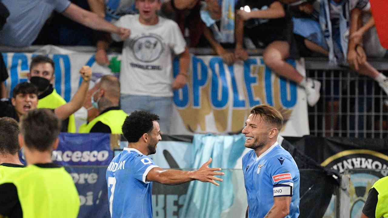 Immobile e Felipe Anderson festeggiano insieme