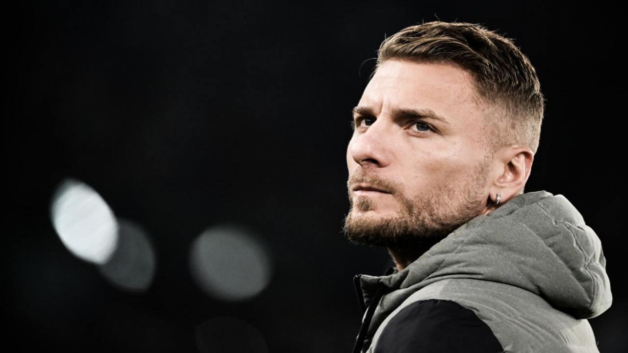 Ciro Immobile 'in borghese' allo stadio Olimpico