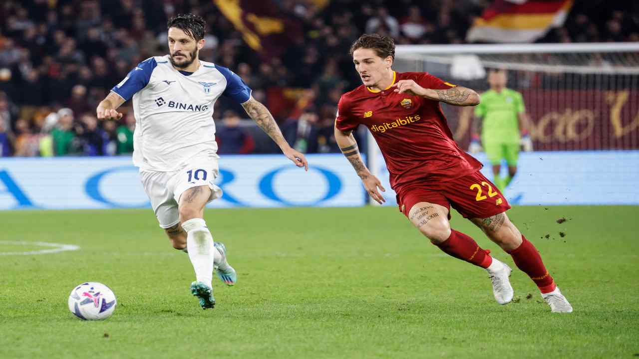 Luis Alberto e Zaniolo nell'ultimo derby.