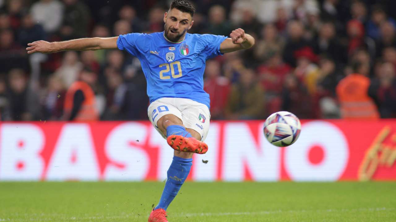 Vincenzo Grifo in goal con la maglia della Nazionale italiana