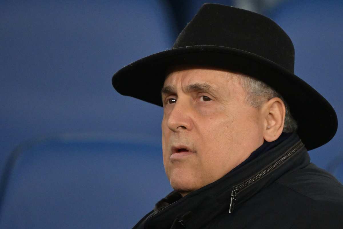 Claudio Lotito prima del derby Lazio-Roma