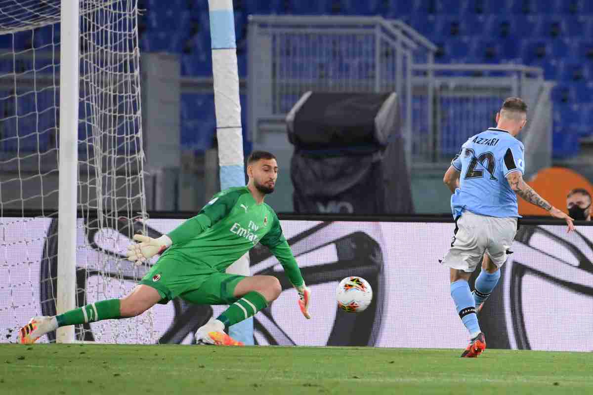 Lazzari contro il Milan nella stagione 2019/2020