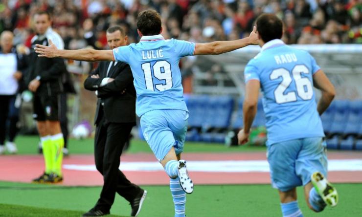 Lazio-Roma Lulic esulta