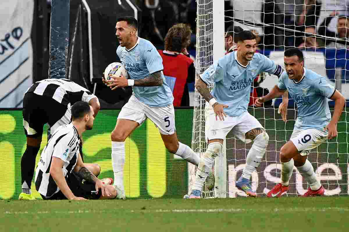 Il gol della Lazio contro la Juventus