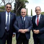 Claudio Lotito con capo comunità ebraica Roma ed ambasciatore