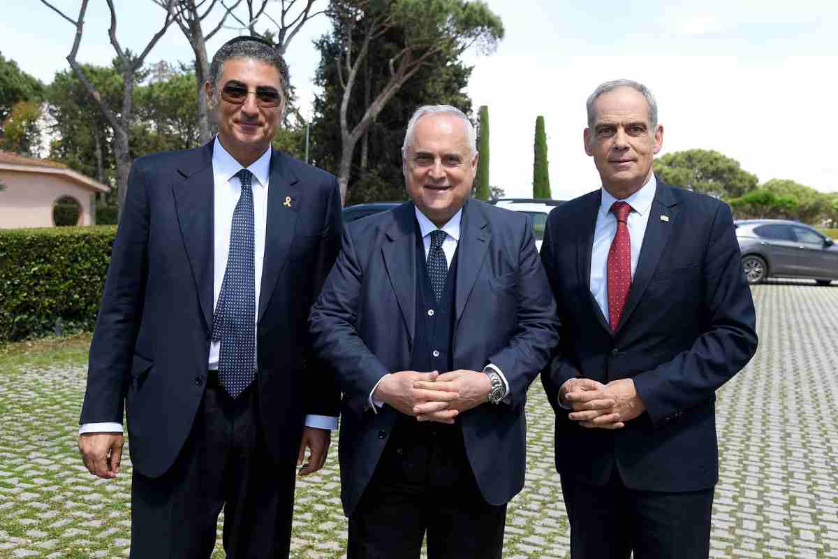 Claudio Lotito con capo comunità ebraica Roma ed ambasciatore