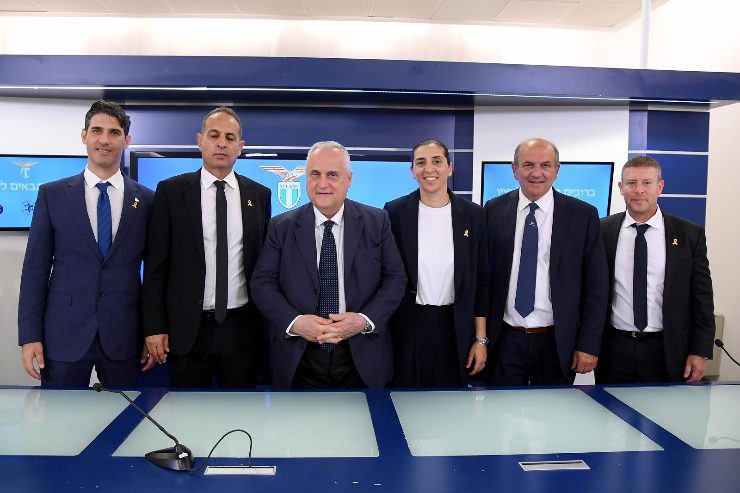 Lotito a Formello con il Maccabi
