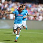 Insigne esulta dopo un gol segnato con il Napoli