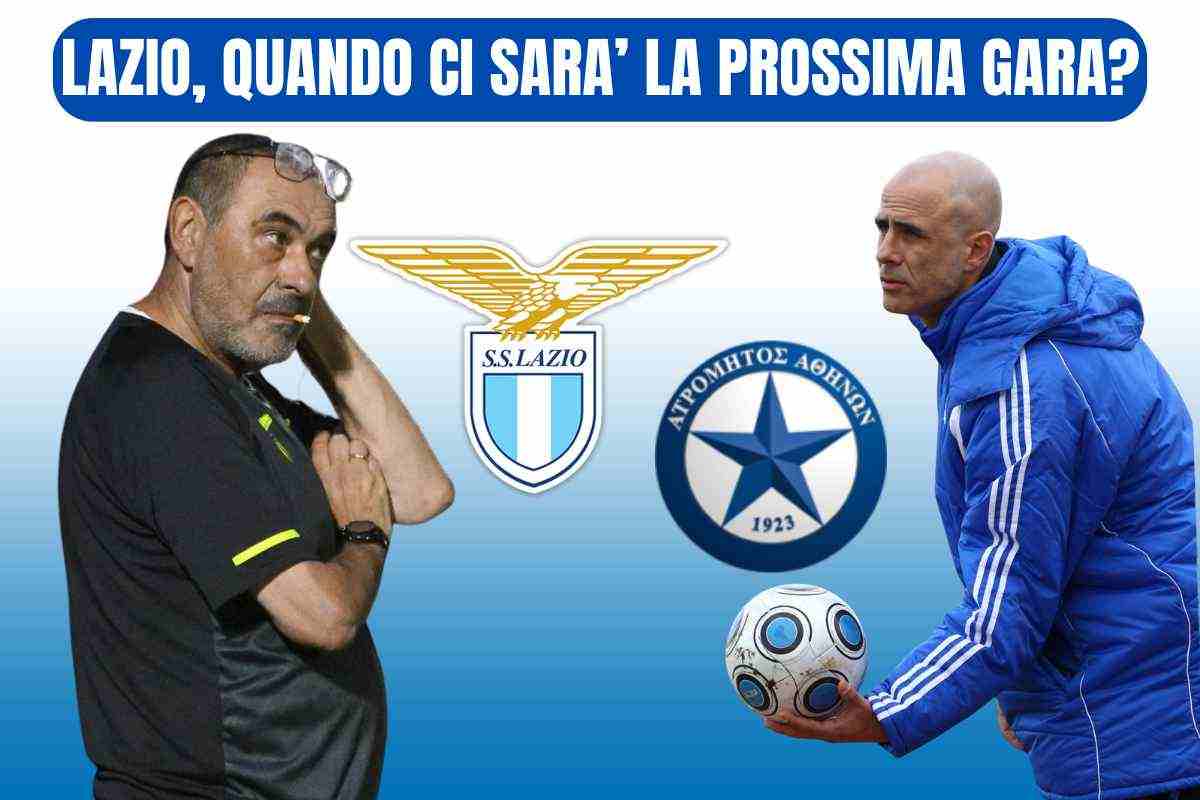 Il tecnico della LAzio Sarri e quello dell'Atomitros