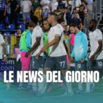 I giocatori della Lazio escono dal Sinigaglia di Como