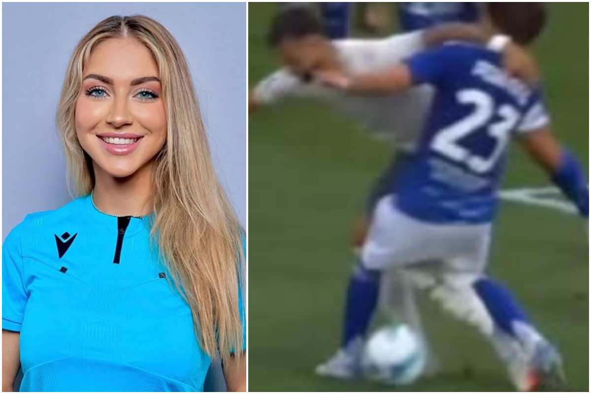 L'arbitro MAnuela Nicolosi e il contatto ina rea su Castellanos