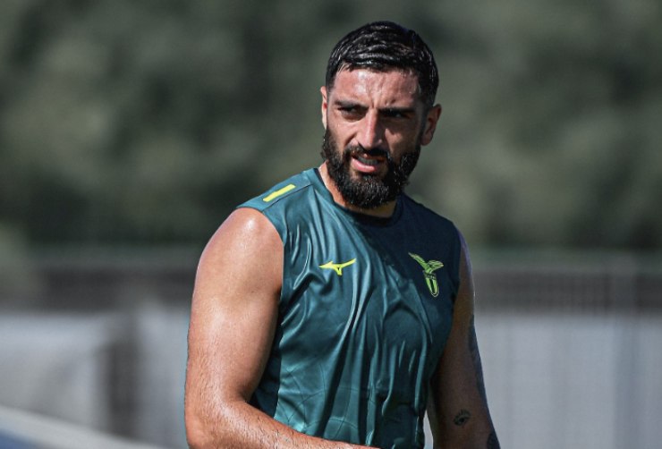 Samuel Gigot nel corso di un allenamento a Formello 