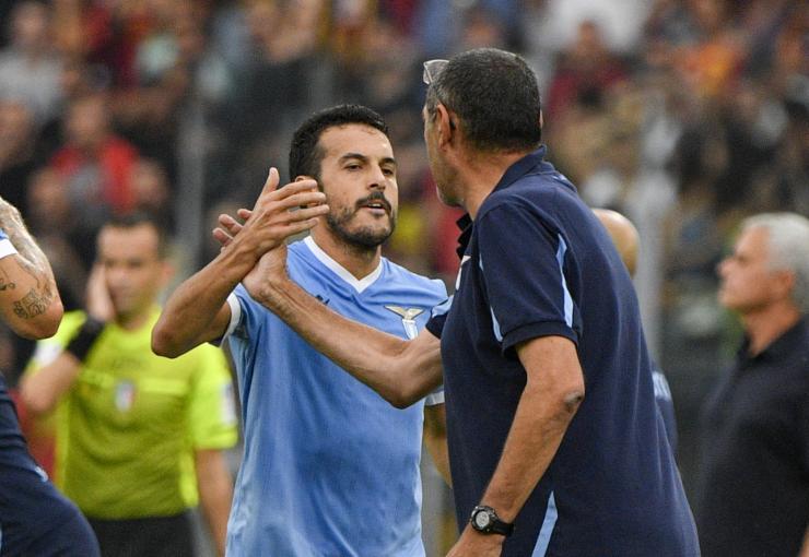 Pedro e Sarri nel primo anno del mister toscano alla Lazio