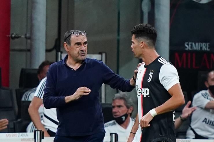 Sarri con Cristiano Ronaldo 