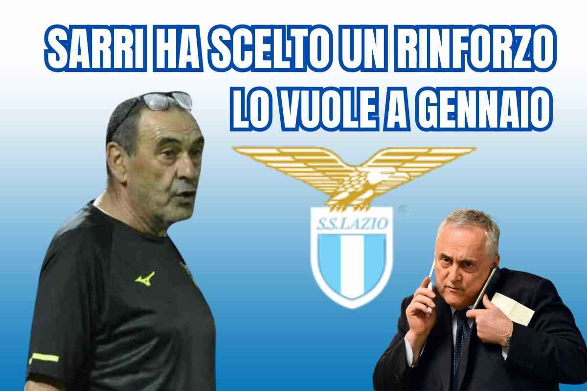 Il tecnico Sarri e il presidente della Lazio Lotito impegnato in una telefonata