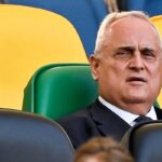Il presidente Claudio Lotito mentre è allo stadio Olimpico