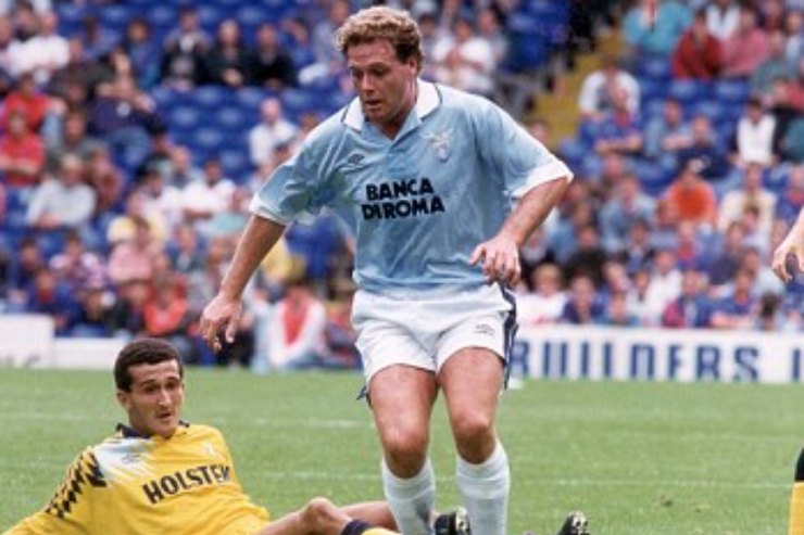 Paul Gascoigne durante l'amichevole col Tottenham nel 1993