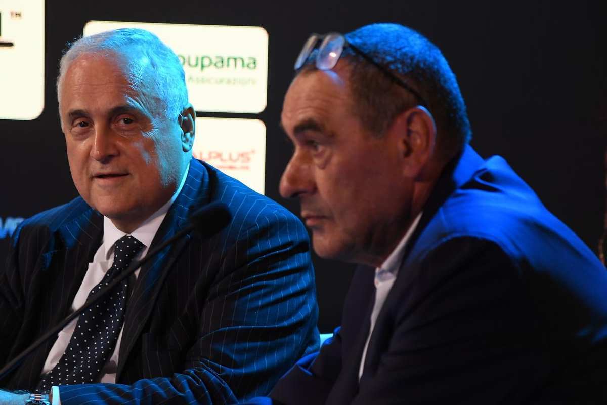 Claudio Lotito e Maurizio Sarri