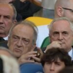 Lotito e Fabiani allo stadio Olimpico prima di una gara
