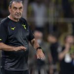 Maurizio Sarri durante la gara amichevole col Fenerbahce