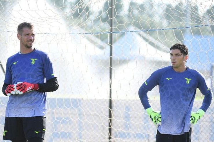 Provedel e Mandas durante l'allenamento a Formello