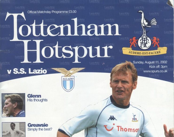 La copertina di Tottenham Lazio nel 2002 a dieci anni di distanza da quella di Gasoigne