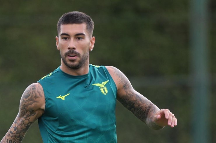 Mattia Zaccagni durante l'allenamento a Formello