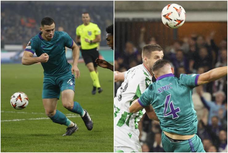 Jan Carlo Simic impegnato con la maglia dell'Anderlecht