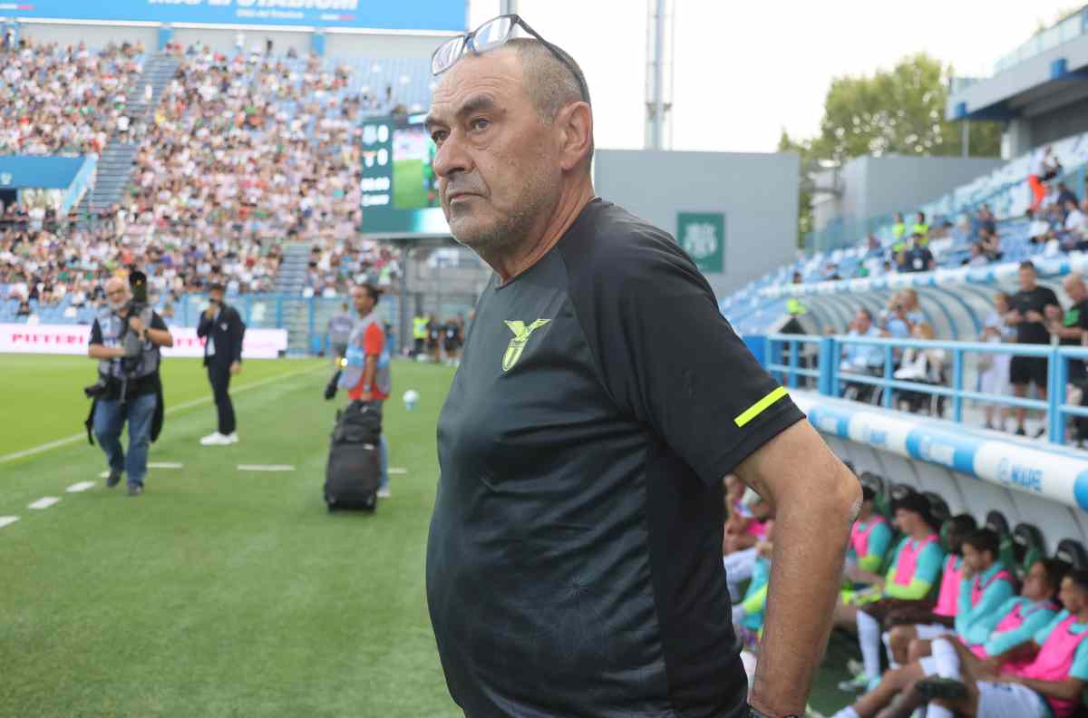 Maurizio Sarri in panchina al Mapei Stadium