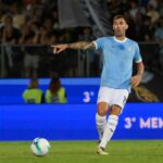 Alessio Romagnoli durante l'amichevole con l'Avellino