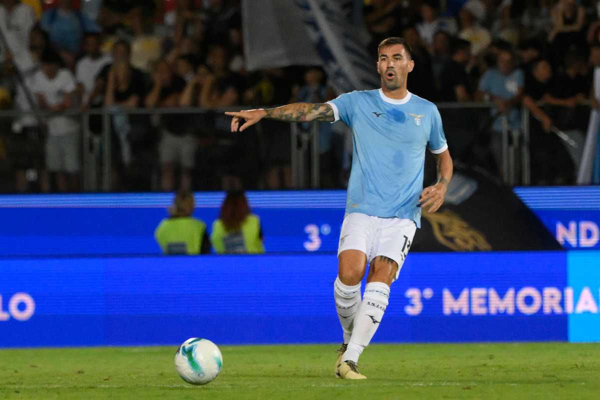 Alessio Romagnoli durante l'amichevole con l'Avellino