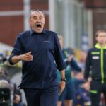 Maurizio Sarri durante la sfida col Genoa