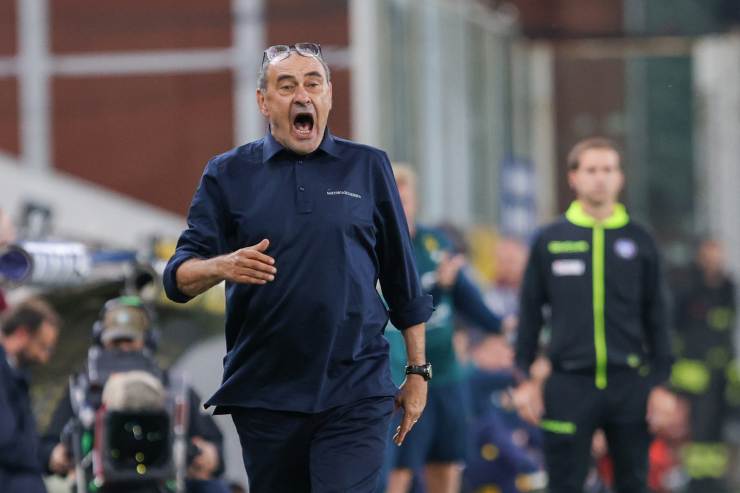 Sarri durante Genoa-Lazio 