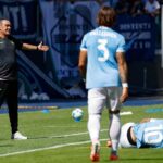 Maurizio Sarri durante la gara contro la Roma