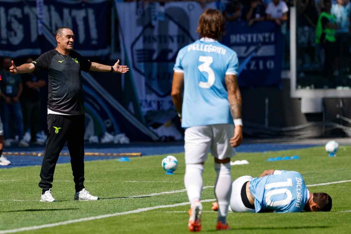 Maurizio Sarri durante la gara contro la Roma