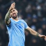 Alessio Romagnoli of Lazio reacts during the Italian Cup round of 16 soccer match between SS Lazio and AC Milan at Olimpico Stadium in Rome