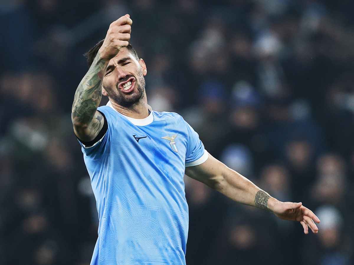 Alessio Romagnoli of Lazio reacts during the Italian Cup round of 16 soccer match between SS Lazio and AC Milan at Olimpico Stadium in Rome